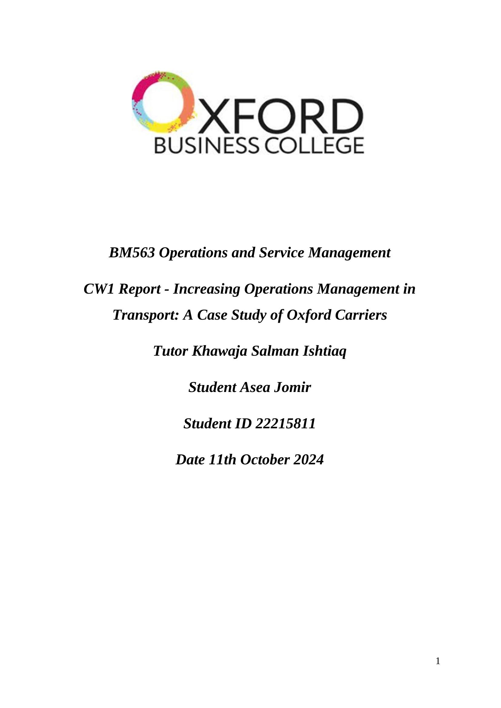 Operation and Services Management