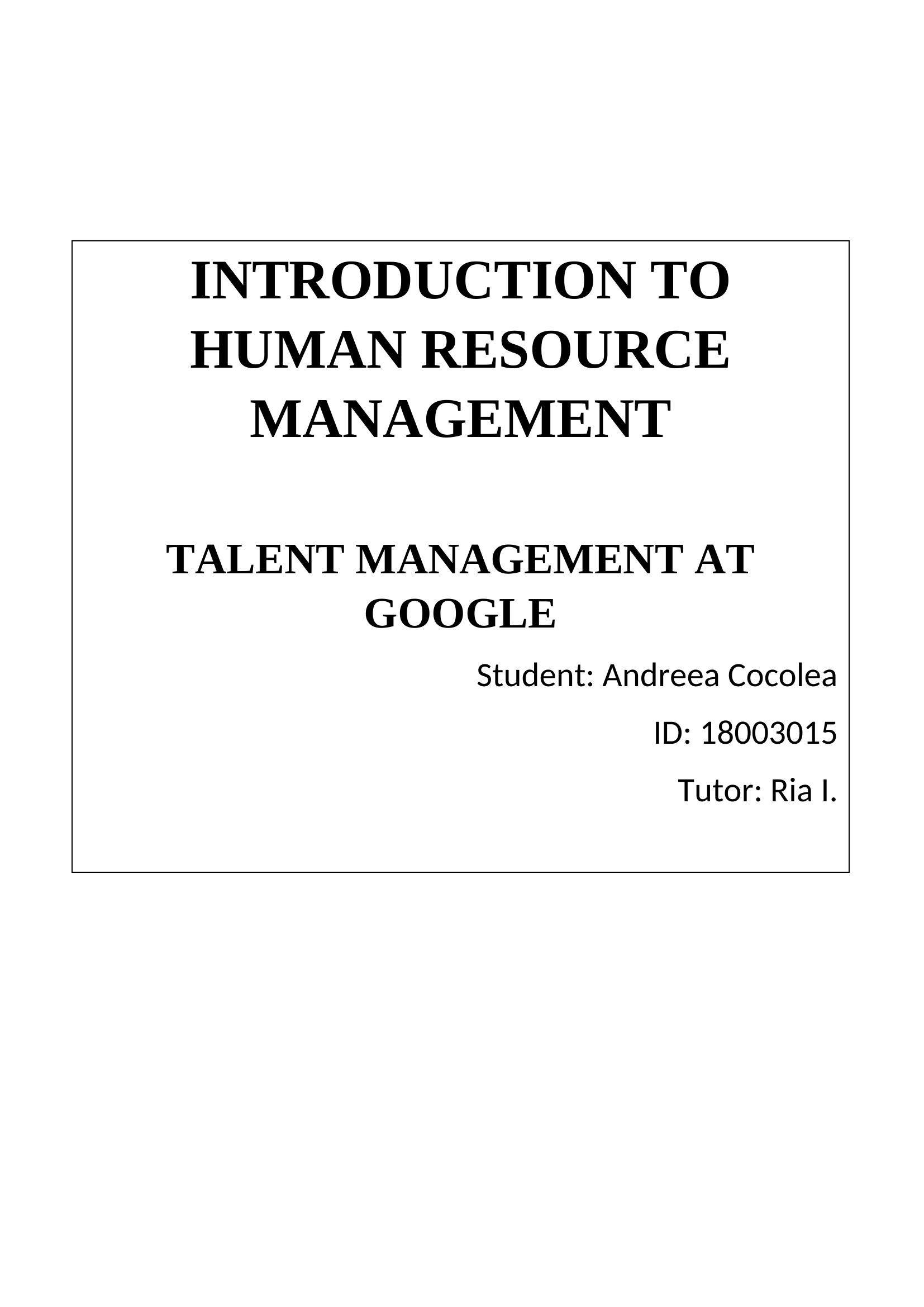 Human Resources