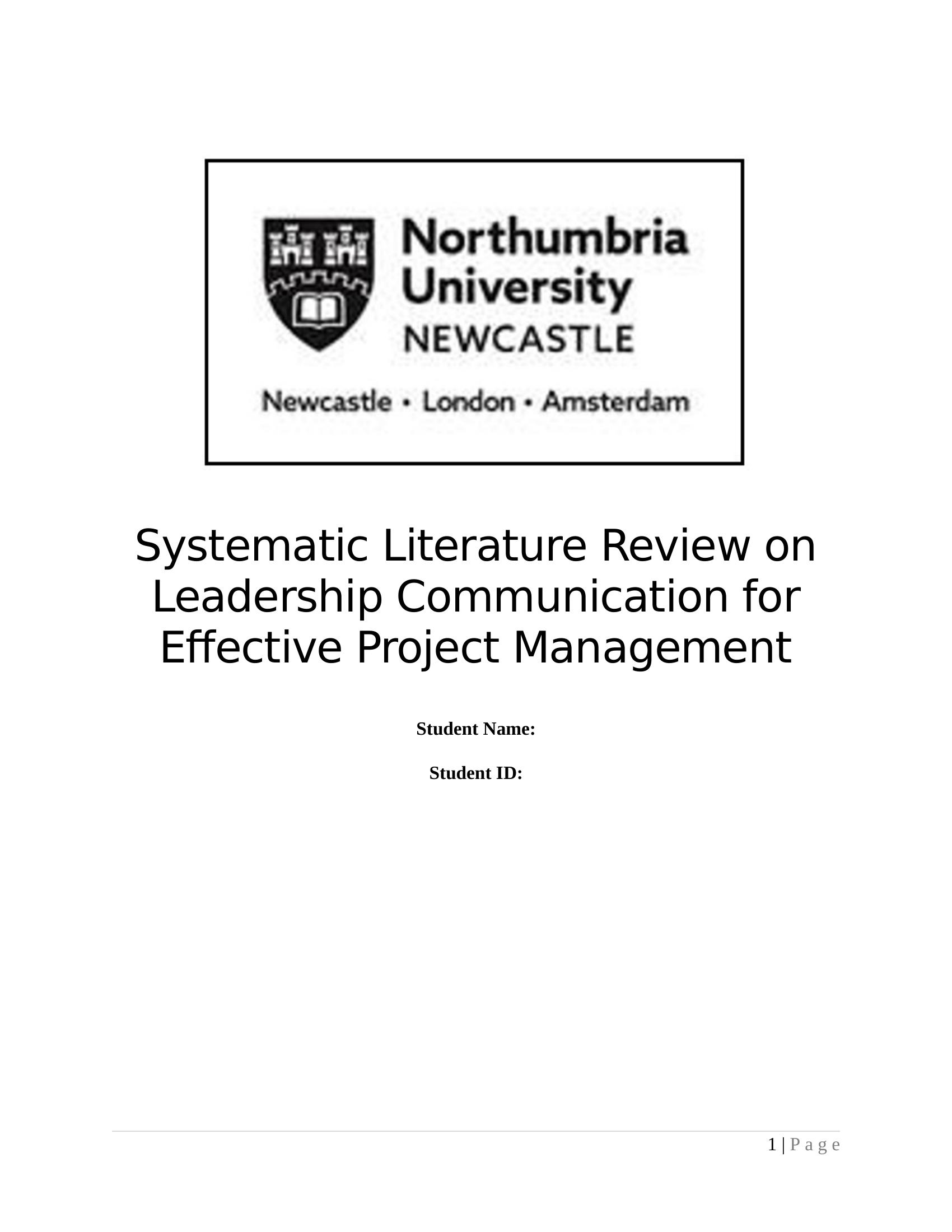 Systematic Literature Review on Leadership Communication for Effective Project Management