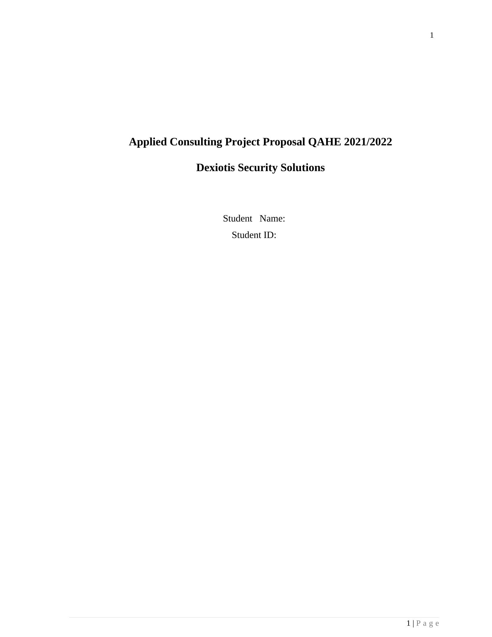 Applied Consulting Project Proposal QAHE _ Dexiotis Security Solutions