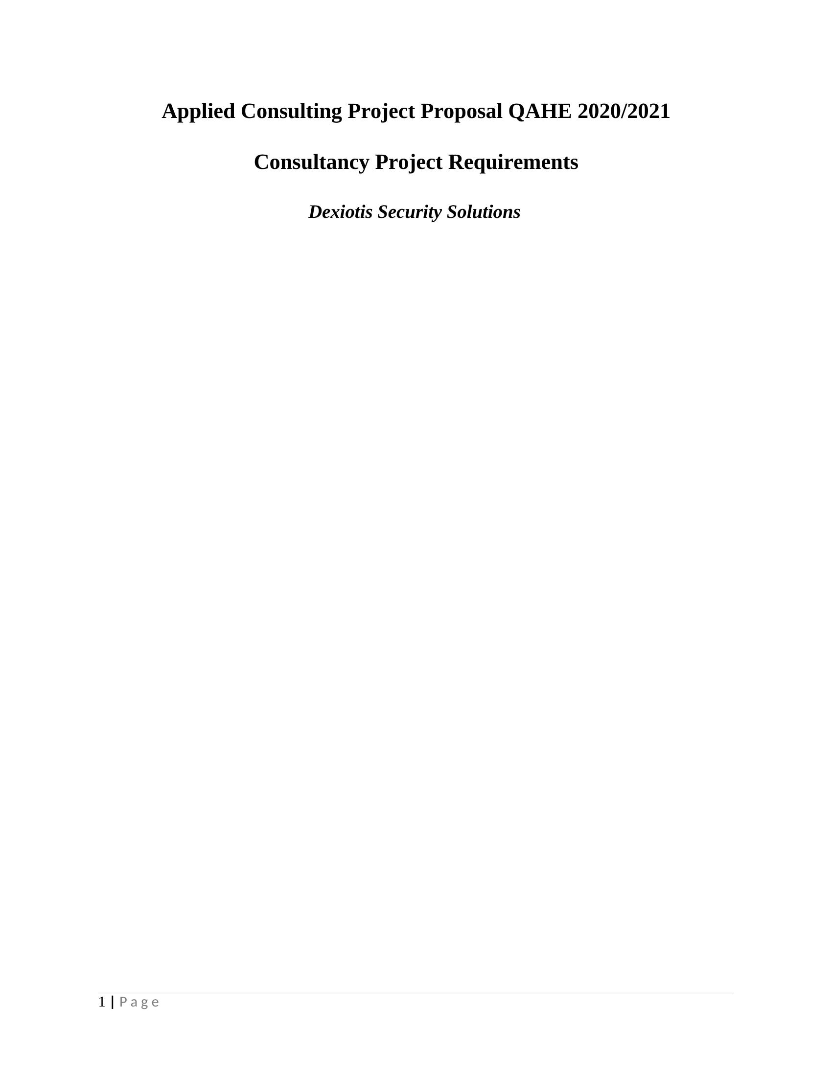 Applied Consulting Project Proposal QAHE  _Consultancy Project Requirements